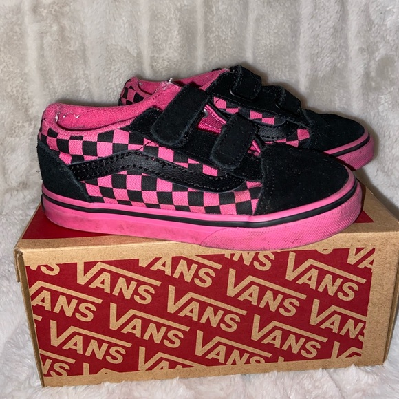 pink checkered vans old skool